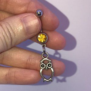 Owl Dangle Belly Ring